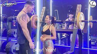 Fitness model with big ass and big tits fucks her personal trainer.