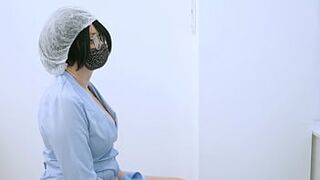 The doctor makes prostate massage to a to a paciot. Playing him dick