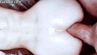 Anal with my friend's cock destroying my wife - CUCKOLD'S DREAM