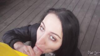 Gifted slut Black Lynn loves risky public quickies and cum on her ass