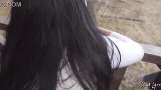 Gifted slut Black Lynn loves risky public quickies and cum on her ass