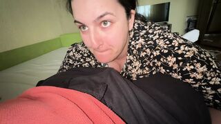 Uncut stranger fuck my pink pussy and mouth before my husband come home ! Maybe next time he will fuck my ass , too !