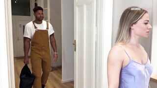 Slutty Wife Gets Fucked by the Black Plumber with a Huge Cock