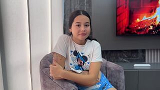 My slutty neighbor asks her cuckold husband for money and he doesn't give it to her, and that's when I force her to give me her pussy for a few pesos.