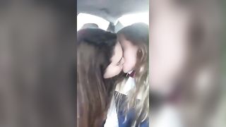 Hot lesbian teen kiss.