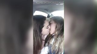 Hot lesbian teen kiss.