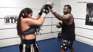 Sparring in the Boxing Ring with a Session Girl - Darrius vs Fiesty Feminista