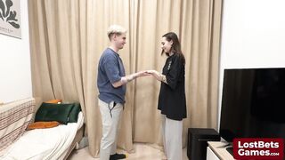 James and Sofia in a heated game of Strip Hand Slap
