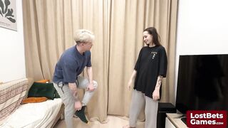 James and Sofia in a heated game of Strip Hand Slap