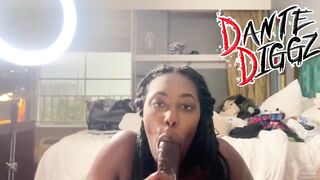 2 Ebony Baddies Have A Dick Sucking Contest On Each Other Boy Friends