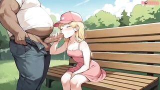 I meet this blonde innocent girl in park and offer her my lolipop