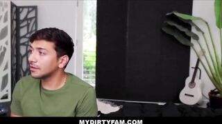 MyDirtyFam - Natural Big Tits Latina Teen Step Daughter Family Threesome W/ Huge Cock Step Dad And Step Brother