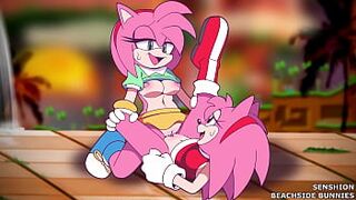 Sonic the Hedgehog: Amy Rose X Amy Scissoring [Beachside Bunnies & Senshion] (5-20-2024) (Lesbian Selfcest/Classic & Modern/Sonic Generations)