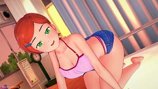 Gwen's visit ends in sex in her room (adult version) (parody)