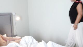 Hey stepmom, help us cum! Mrs. Oksana joins the morning fucking of a young horny couple!