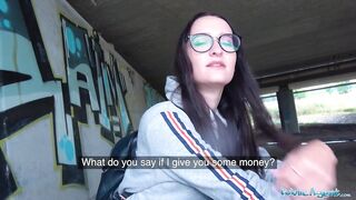 Public Agent Hot Czech body fucked under public bridge after sucking cock