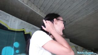 Public Agent Hot Czech body fucked under public bridge after sucking cock