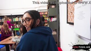 Sneaky Blowjob Under the Table in Class - PervTeen