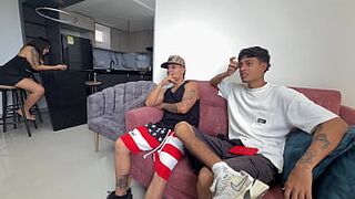 My husband's best friend takes advantage of the fact that my husband is a gambling addict and bets me on a night of passion with him and ends up fucking me better than the cuckold.