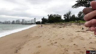 Babe Can I Cum On Your Tits? - Public Cock Flashing On The Beach