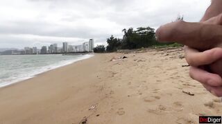 Babe Can I Cum On Your Tits? - Public Cock Flashing On The Beach
