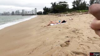 Babe Can I Cum On Your Tits? - Public Cock Flashing On The Beach