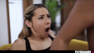 TRANSGENDER SURPRISE - Real Futa fuck hot girls and explode with a huge load of cum