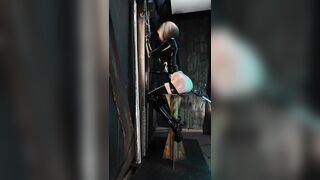 Bad Naomi anally punished by 35cm dildo. Creampie, tied down, belly expansion(Naomi 5 scene)