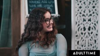 ADULT TIME - PAWG Leana Lovings Gets A Taste Of Trans Dick During Sensual Fuck With T-Girl Emma Rose