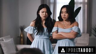 PURE TABOO Asian Stepsisters Lulu Chu & Kimmy Kimm Fulfill Their Stepdad's Doppelganger Fantasy