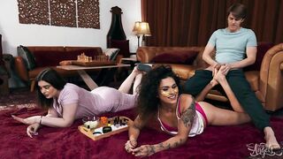 TRANS ANGELS - Inked-Up Hottie Alisia Rae Will Do Anything For A Ride On Her Friend Brother's Cock