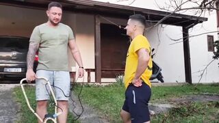 I gave it to my husband's friend while he was in the yard mowing the lawn and talking to me.