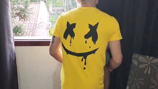 I gave it to my husband's friend while he was in the yard mowing the lawn and talking to me.