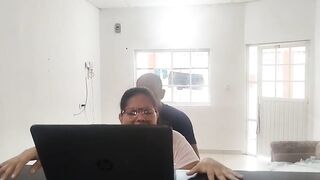 Housewife pays a technician with a good blowjob and a hard and delicious fuck while her husband works