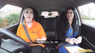 Ex-Prisoner with MASSIVE TITS having lesbian sex with Jasmine Jae - Fake Driving School
