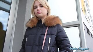 Public Agent - very cute 19yr blonde teen tries her first big cock