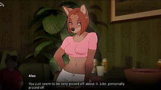 Furry Student Gets Guidance From Busty Young Teacher At Party