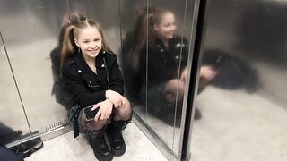 Stuck in an elevator with a tiny babe with a big ass and dirty thoughts