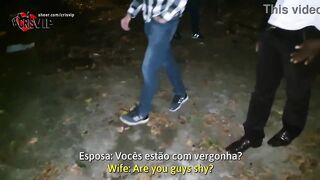 Trailer: Gangbang - Gifted black guy fucked me without a condom and came inside in front of his cuckold husband - Cristina Almeida - Dogging 36