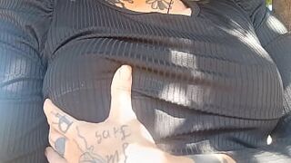 I wish I had someone to suck my breasts on the street today