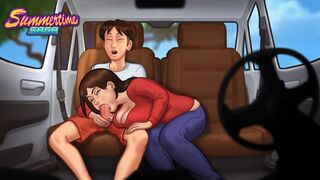 Summertime Saga - Busty Stepmom sucks a huge cock and gives the best blowjob