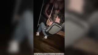 Straight Stepdad dominate his twink stepson Czech hunter blowjob wet cock smelly feet white socks