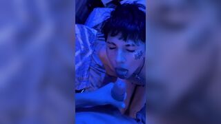 STRAIGHT GUY CUM IN FEMBOY FACE BLOWJOB