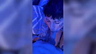STRAIGHT GUY CUM IN FEMBOY FACE BLOWJOB