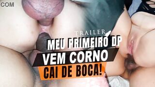 Trailer: My First DP - Broken in Front of the Cuckold Husband - Cristina Almeida