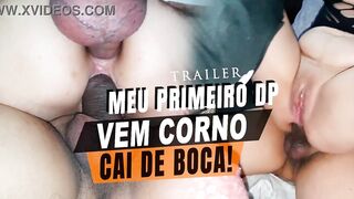 Trailer: My First DP - Broken in Front of the Cuckold Husband - Cristina Almeida