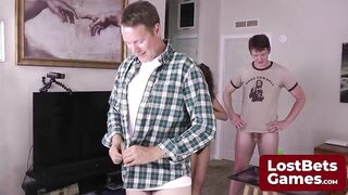 Tessa, Jesse, Jake, and Leilani bring in a cards strip game