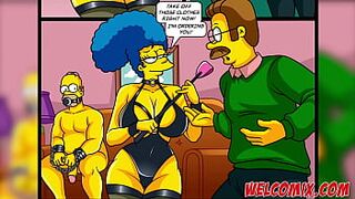 Sadomasochistic fuck with the square neighbor! The Simpsons porn comics!