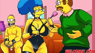 Sadomasochistic fuck with the square neighbor! The Simpsons porn comics!