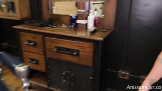 Big ass hairdresser fucks her client and he fills her with cum- anissamiller